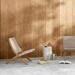 MG501 Outdoor Cuba Chair, Ubehandlet teak/Charcoal 1402