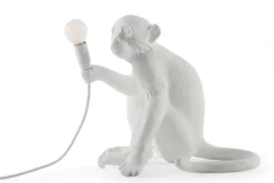 Monkey Lamp Sitting White