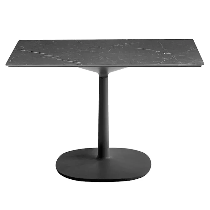 Multiplo 4134 kvadratisk bord 118x118cm med stor kvadratisk base R25cm