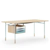 Nyhavn skrivbord 190 cm Cold med lådor Light blue