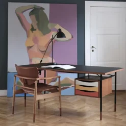 Nyhavn skrivbord 190 cm Warm med lådor Orange