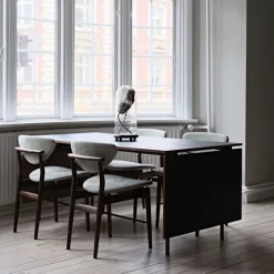 Nyhavn spisebord med klaffar Black Linoleum/Walnut