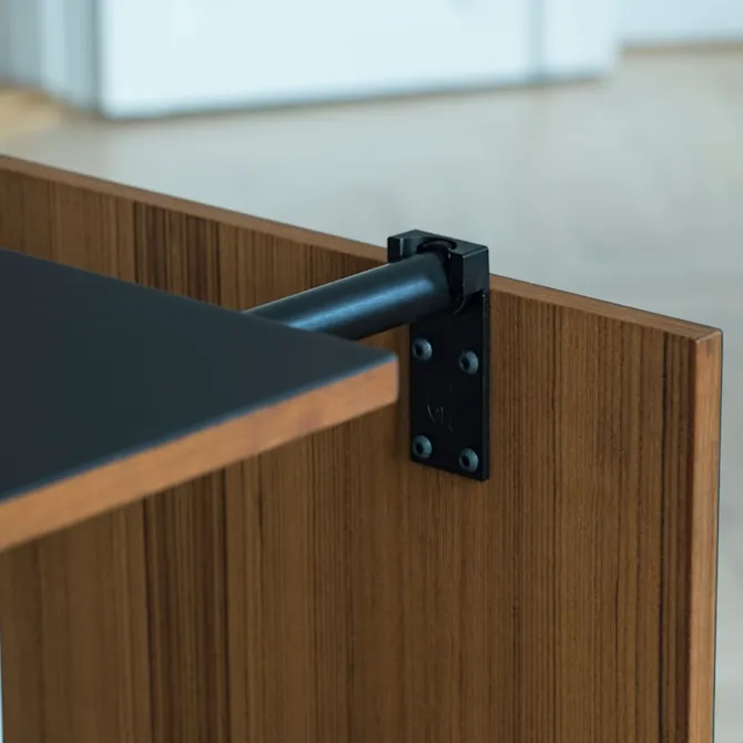Nyhavn spisebord med klaffar Black Linoleum/Walnut