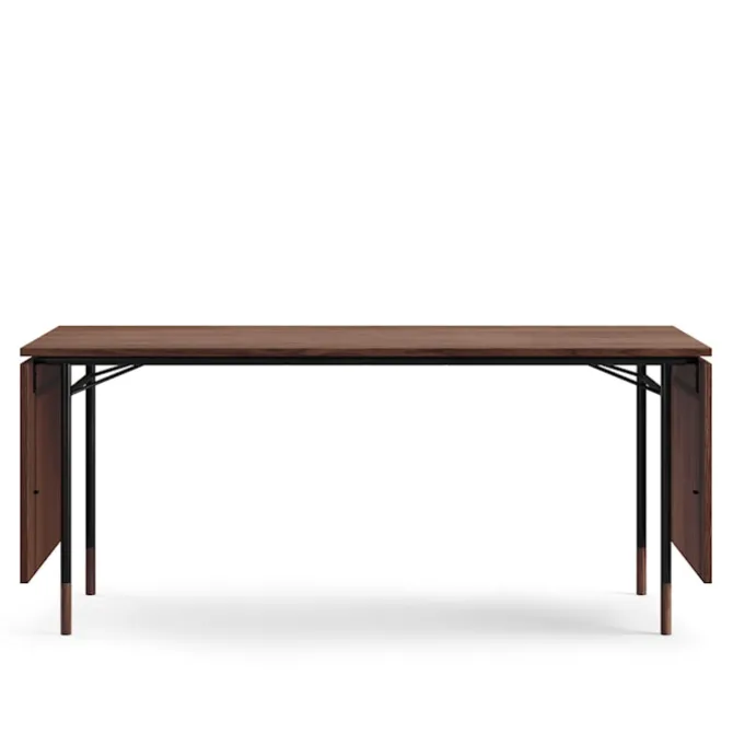 Nyhavn spisebord med klaffar Black Linoleum/Walnut