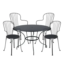 Opéra+ spisegruppe bord rundt Ø117cm & 4 karmstoler