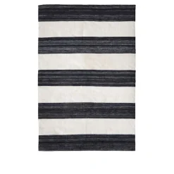 Outdoor Stripe Teppe - Black/White