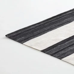 Outdoor Stripe Teppe - Black/White