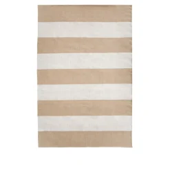 Outdoor Stripe Teppe - White/Beige