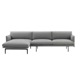 Outline Sofa Chaise Longue Left / Black Base