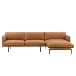 Outline Sofa Chaise Longue Right / Black Base