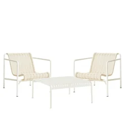 Palissade cord loungegruppe med 2 stoler & lavt tredgårdsbord