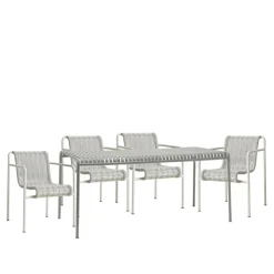 Palissade cord spisegruppe med matbord & 4 karmstoler
