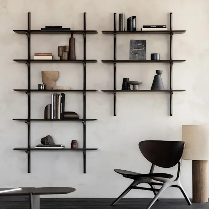 PI Wall Shelf Mahogany Dark Brown