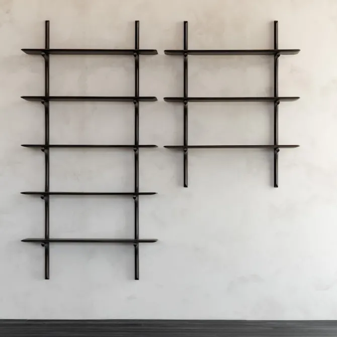 PI Wall Shelf Mahogany Dark Brown