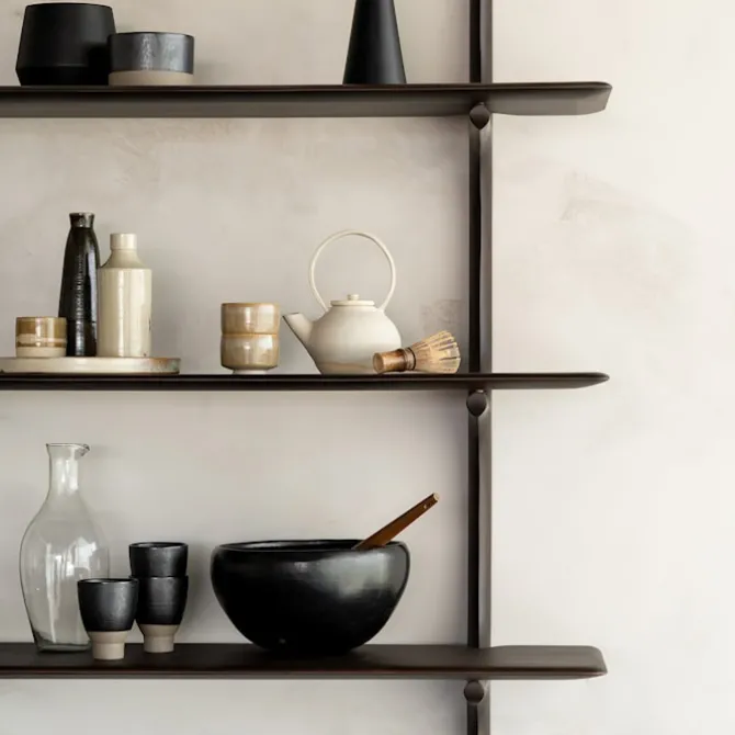 PI Wall Shelf Mahogany Dark Brown