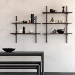 PI Wall Shelf Mahogany Dark Brown