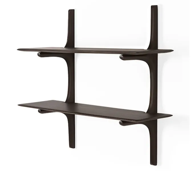 PI Wall Shelf Mahogany Dark Brown