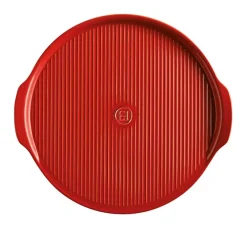Pizzasten Riflet Ø 40 cm Rød