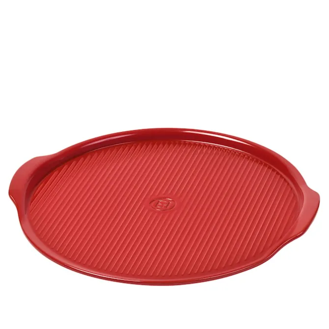 Pizzasten Riflet Ø 40 cm Rød