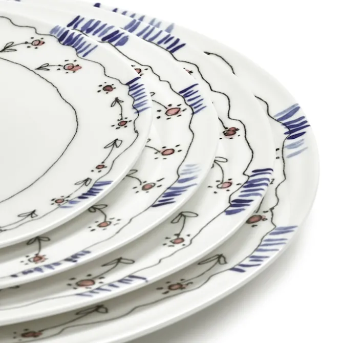 Plate L Anemone Milk - Set of 2