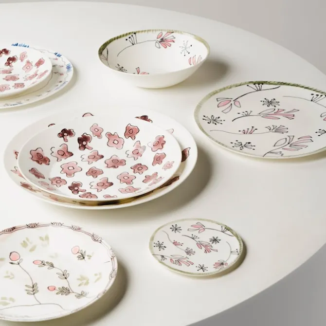 Plate S Fiore Rosa - Set of 2