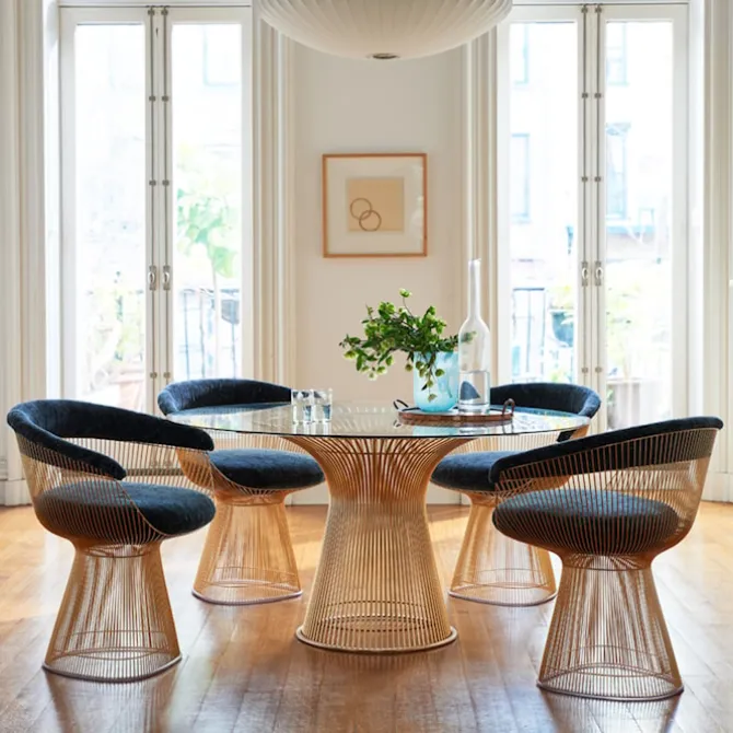 Platner spisebord 18k gull