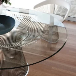 Platner spisebord polert nikkel