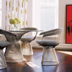Platner spisebord polert nikkel