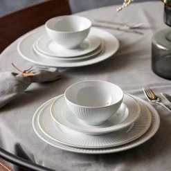 Plissé Deep Plate Ovenproof Porcelain