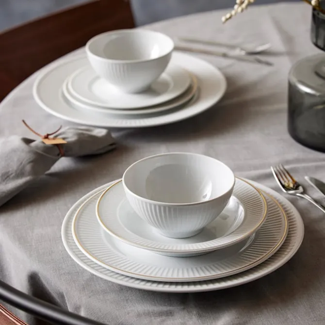 Plissé Flat Plate Ovenproof Porcelain