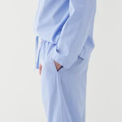 Poplin Pyjamas Pants Blue Pin Stripes