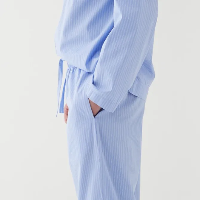 Poplin Pyjamas Pants Blue Pin Stripes