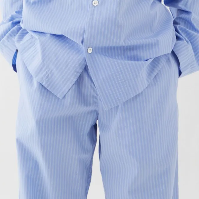 Poplin Pyjamas Pants Blue Pin Stripes