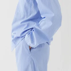 Poplin Pyjamas Pants Blue Pin Stripes