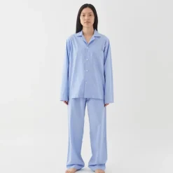 Poplin Pyjamas Pants Blue Pin Stripes
