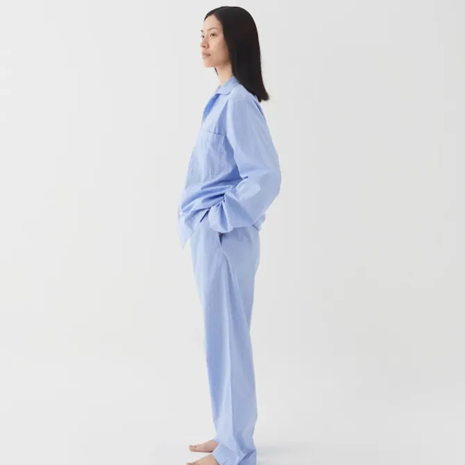 Poplin Pyjamas Pants Blue Pin Stripes