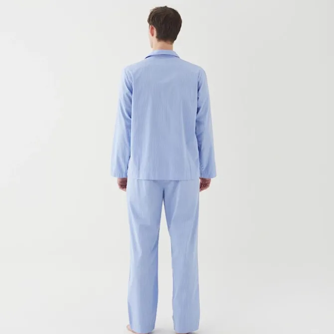Poplin Pyjamas Pants Blue Pin Stripes
