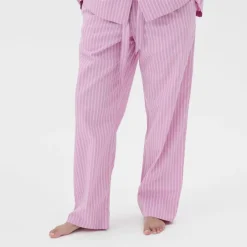 Poplin Pyjamas Pants Purple Pink Stripes