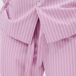Poplin Pyjamas Pants Purple Pink Stripes