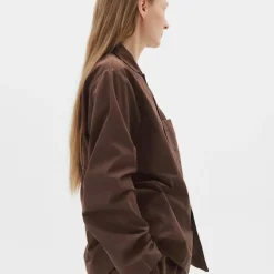 Poplin Pyjamas Shirt Coffee