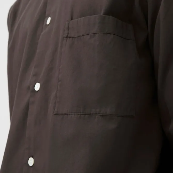 Poplin Pyjamas Shirt Coffee