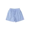 Poplin Pyjamas Shorts Blue Pin Stripes