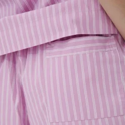 Poplin Pyjamas Shorts Purple Pink Stripes
