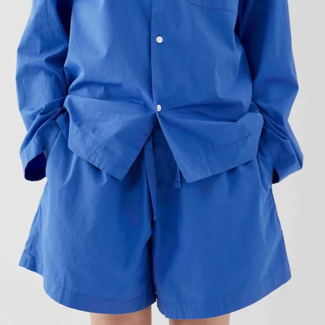Poplin Pyjamas Shorts Royal Blue