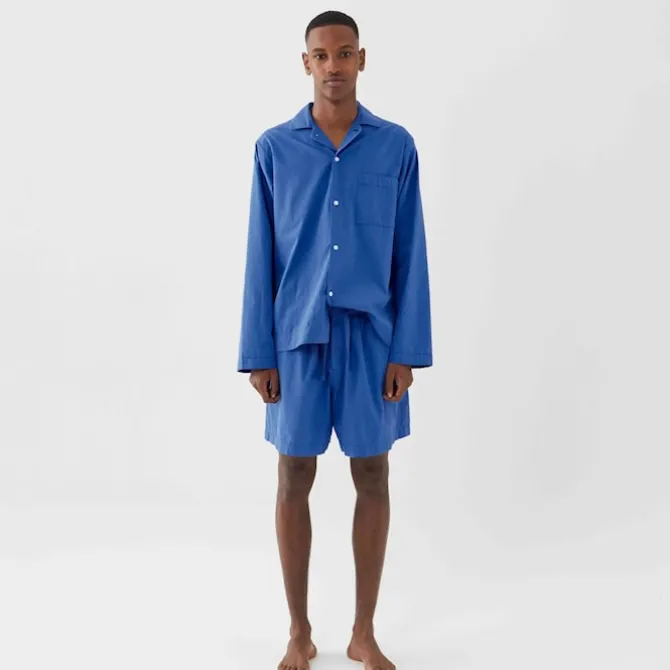 Poplin Pyjamas Shorts Royal Blue