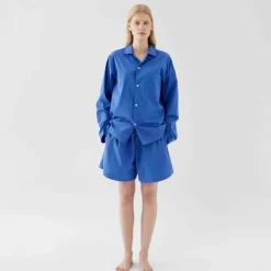 Poplin Pyjamas Shorts Royal Blue