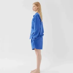 Poplin Pyjamas Shorts Royal Blue