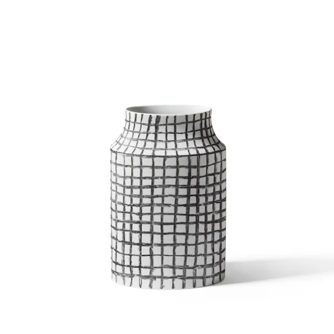 Post Scriptum elliptisk vase Large Black Mesh