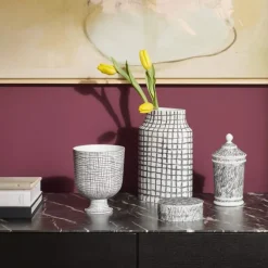 Post Scriptum elliptisk vase Large Black Mesh