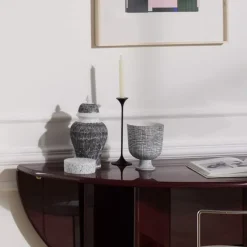 Post Scriptum Potiche vase - Vertikale svarte linjer
